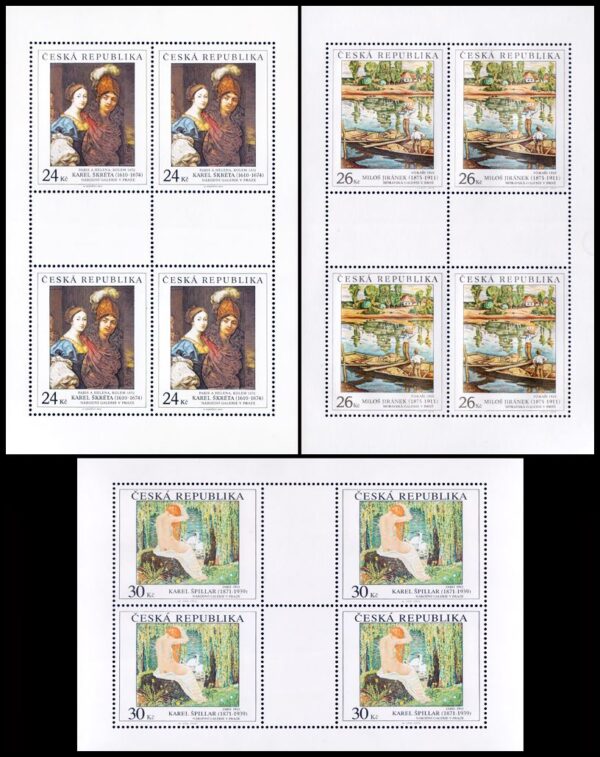 REPUBLICA CHECA/SELLOS, 2010 - OBRAS DE ARTE - PINTURAS - YV 586/88 - 3 HOJITAS - NUEVO - MINT