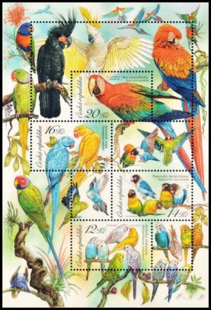 REPUBLICA CHECA/SELLOS - AVES - LOROS Y PERICOS - YV BF 18 - BLOQUE - NUEVO - MINT