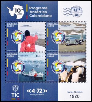 COLOMBIA/SELLOS, 2024 - PROGRAMA ANTARTICO COLOMBIANO - YV 2786/89 - HOJITA - NUEVO - MINT