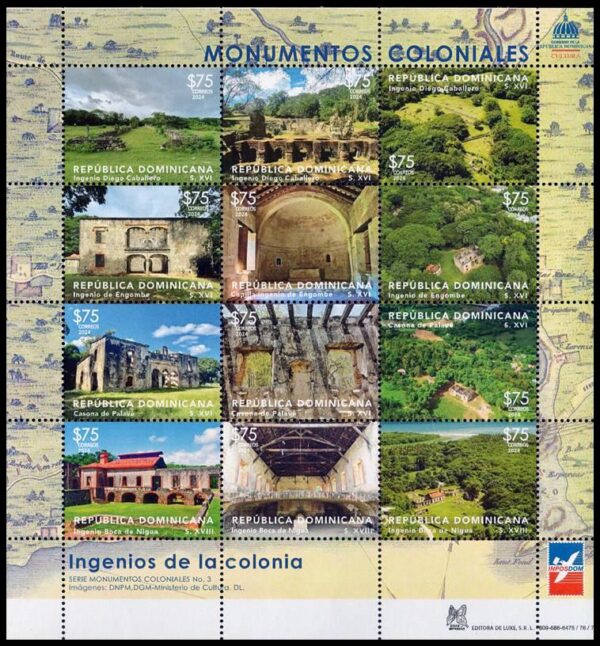 DOMINICAN REPUBLIC/STAMPS, 2023 - COLONIAL MONUMENTS - ARCHITECTURE - SHEET - MNH