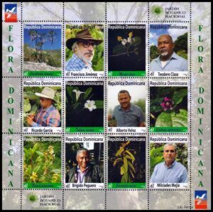 DOMINICANA/SELLOS, 2024 - JARDINES BOTANICOS - FLORA - BOTANISTAS - YV 2352/63 - HOJA - NUEVO - MINT