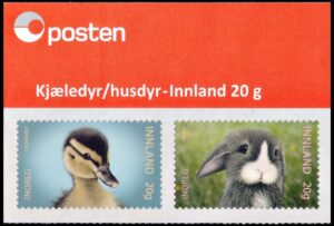 NORUEGA/SELLOS, 2024 - AVES - PATO - CONEJO - 2 VALORES - AUTOADHESIVO