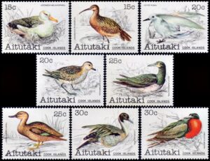 AITUTAKI (COOK ISLANDS) STAMPS, 1981 - DEFINITIVES STAMPS - BIRDS OF THE PACIFIC - YV 293/300 - 8 VALUES