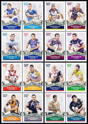 AUSTRALIA/SELLOS, 2008 - DEPORTES - RUGBY - YV 2823/38 - 16 VALORES - NUEVO - MINT