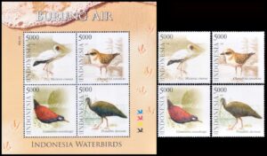 INDONESIA/SELLOS, 2014 - FAUNA - AVES - YV 2699/702 + BF 300 - 4 VALORES + BLOQUE - NUEVO - MINT
