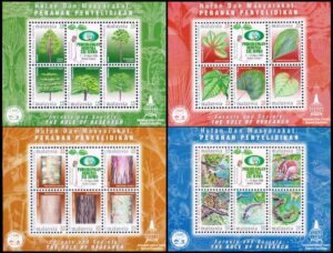 MALASIA/SELLOS, 2000 - FLORA - FORESTACION - FAUNA - YV BF 39/42 - 4 BLOQUES - NUEVO - MINT