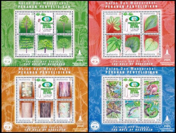 MALAYSIA/STAMPS, 2000 - FLORA - FORESTATION - FAUNA - YV BF 39/42 - 4  SOUVENIR SHEETS - MNH