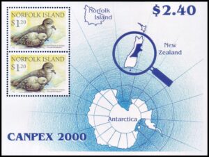 NORFOLK/STAMPS, 2000 - SEABIRDS - PETREL - MAPS - YV 42 - SOUVENIR SHEET - MNH