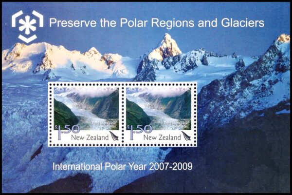 NEW ZEALAND/STAMPS, 2009 - PROTECTION OF POLAR AREAS AND GLACIERS - YV BF 242 - SOUV SHEET - MNH