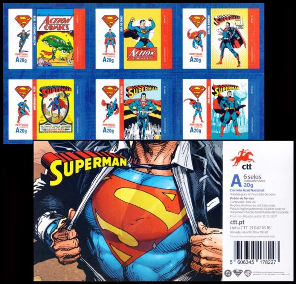 PORTUGAL/STAMPS, 2025 - COMICS - SUPERMAN - BOOKLET -  SELF-ADHESIVE STAMPS