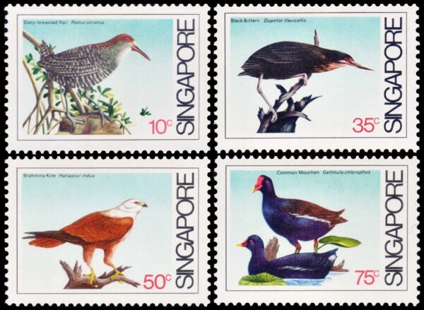 SINGAPUR/SELLOS, 1984 - FAUNA - AVES DEL LITORAL - YV 432/35 - 4 VALORES - NUEVO - MINT