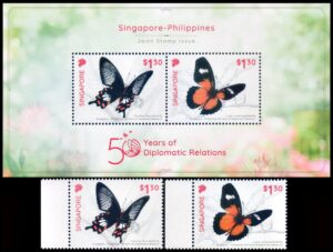 SINGAPUR/SELLOS, 2019 - FAUNA - MARIPOSAS - YV 2333/34 + BF 207 - 2 VALORES - BLOQUE - NUEVO - MINT