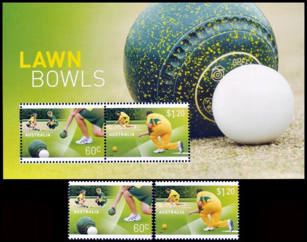 AUSTRALIA/SELLOS, 2012 - DEPORTES - BOLOS - YV 3699/700 + BF 165 - 2 VALORES + BLOQUE - NUEVO - MINT