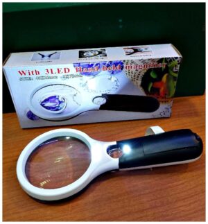 MATERIAL FILATELICO - LUPA CON LUZ LED - FUNCIONA CON 3 PILAS AAA
