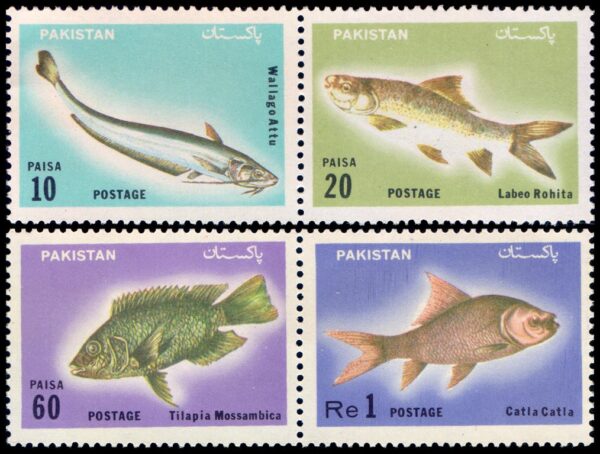 PAKISTAN/SELLOS, 1973 - FAUNA - PECES - YV 345/48 - 4 VALORES - NUEVO - MINT