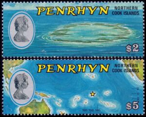 PENRHYN (ISLAS COOK) SELLOS, 1975 - SELLOS ORDINARIOS - ELIZABETH II - MAPAS - 62/63 - NUEVO - MINT