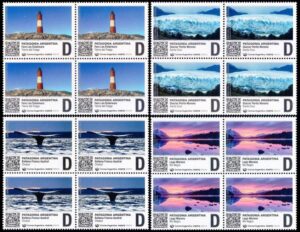 ARGENTINA/STAMPS, 2025 - ARGENTINE PATAGONIA - SINGLE POSTING STAMPS - NO VALUE INDICATED - LETTER "D" - CAT GJ 4545/48 - 4 VALUES - BLOCL OF 4 - MNH