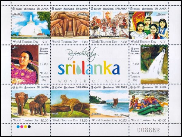 SRI LANKA/SELLOS, 2011 - DIA MUNDIAL DEL TURISMO - YV 1802/11 - HOJITA - NUEVO - MINT