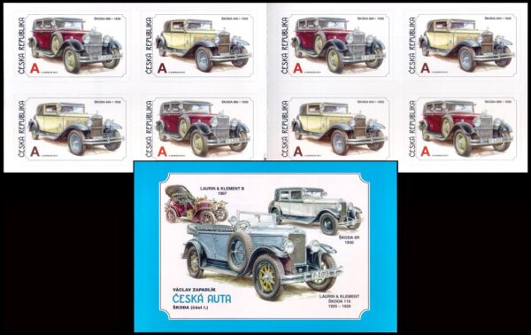 REPUBLICA CHECA/SELLOS, 2013 - TRANSPORTES - AUTOS ANTIGUOS - YV C 687 - CARNET - AUTOADHESIVOS - NUEVO