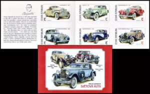 CZECH REPUBLIC/STAMPS, 2012 - TRANSPORT - OLD CARS - YV C 649 - BBOKLET - SELF ADHESIVE STAMPS
