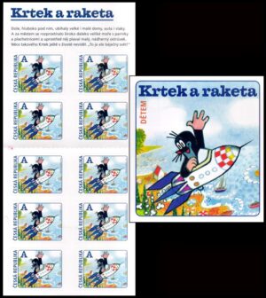 REPUBLICA CHECA/SELLOS, 2013 – SELLOS ORDINARIOS – DIBUJOS ANIMADOS- «KRTEK A RAKETA» – YV C 678 – CARNET – NUEVO – AUTOADHESIVO