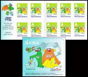 REPUBLICA CHECA/SELLOS, 2014 – SELLOS ORDINARIOS – DIBUJOS ANIMADOS- "JU Y HELE" – YV C 740 – CARNET – NUEVO – AUTOADHESIVO