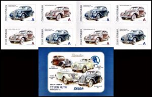 CZECH REPUBLIC/STAMPS, 2014 – TRANSPORT – OLDCARS – YV C 744 – BOOKLET - SELF ADHESIVE STAMPS