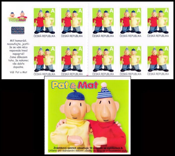 REPUBLICA CHECA/SELLOS, 2011 – SELLOS ORDINARIOS – DIBUJOS ANIMADOS- "PAT Y MAT" – YV C 740 – CARNET – NUEVO – AUTOADHESIVO