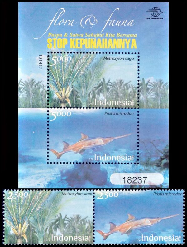 INDONESIA/SELLOS, 2013 - FLORA Y FAUNA - PECES - YV 2671/72 + BL 294 - 2 VALORES - BLOQUE - NUEVO - MINT
