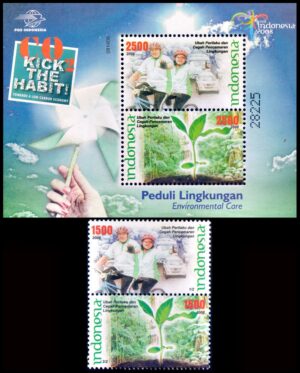 INDONESIA/SELLOS, 2008 - MEDIO AMBIENTE - PLANTAS - YV 2330/31 + BF 231 - 2 VALORES + BLOQUE - NUEVO - MINT