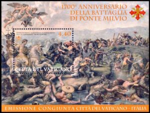 VATICANO/SELLOS, 2012 - 700 ANIVERSARIO DE LA BATALLA DEL PUENTE MILVIO - YV BF 40 - BLOQUE - NUEVO - MINT