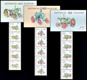 CZECH REPUBLIC/STAMPS, 2005 - TRANSPORT - TRACTORS - YV C 407/09 - 3 BOOKLETS - MNH