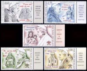VATICANO/SELLOS, 2012 - VIAJES DEL S.S. BENEDICTO XVI POR EL MUNDO - YV 1601/05 - 5 VALORES - MINT