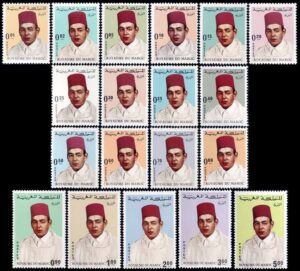 MARRUECOS/SELLOS, 1968 - SELLOS ORDINARIOS - REY HASSAN II - YV 534/552 - 19 VALORES - MINT