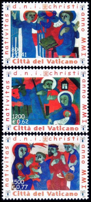 VATICAN/STAMPS, 2001 - CHRISTMAS - YV 1247/1249 - 3 VALUES - MINT