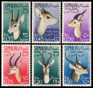 SOMALIA ITALIANA/SELLOS, 1955 - FAUNA - ANTILOPES - A 53/58 - 6 VALORES - MINT