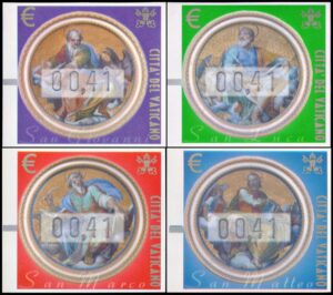 VATICANO/SELLOS, 2002 - SELLOS DE DISTRIBUCION - LOS CUATRO EVANGELISTAS - YV TD 11/14 - 4 VALORES - MINT