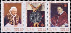 VATICAN/SELLOS, 2012 – FOUNDATION OF THE VATICAN SECRET ARCHIVES – YV 1598/1600 – 3 VALUES – MINT