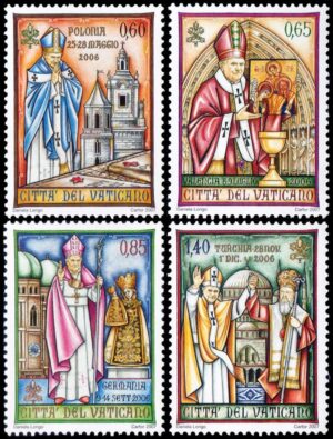 VATICANO/SELLOS, 2007 - LOS VIAJES DEL PAPA BENEDICTO XVI - YV 1446/49 - 4 VALORES - MINT