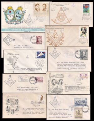 ARGENTINA/ENVELOPES - LOT OF 10 ENVELOPES - MASONRY - ISSUE DATE - 1960s AND 1970s