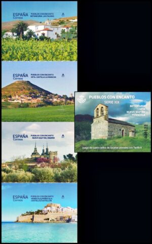 ESPAÑA/SELLOS, 2024 – TURISMO – PUEBLOS CON ENCANTO – YV 5500/03 – 4 VALORES – AUTOADHESIVOS