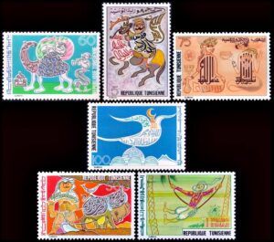TUNEZ/SELLOS, 1978 - ARTE Y TRADICIONES - CALIGRAFÍA - YV 875/80 - 6 VALORES - MINT