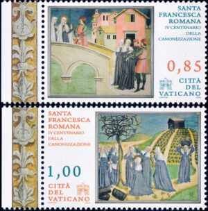 VATICANO/SELLOS, 2009 - CANONIZACION DE SANTA FRANCESCA DE ROMA - 400 ANIVERSARIO - YV 1493/94 - 2 VALORES - MINT