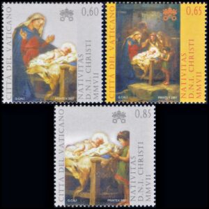 VATICANO/SELLOS, 2007 - NAVIDAD - YV 1451/53 - 3 VALORES - MINT