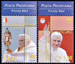 VATICANO/SELLOS, 2006 - LOS VIAJES DEL PAPA BENEDICTO XVI - CORREO PRIORITARIO - YV 1407/08 - 2 VALORES - MINT
