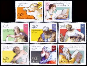 VATICANO/SELLOS, 2008 - FRESCOS DE LA CAPILLA SIXTINA - YV 1456/63 - 8 VALORES - MINT