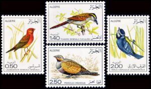 ALGERIA/STAMPS, 1976 – FAUNA – BIRDS – YV 635/38 – 4 VALUES – MNH