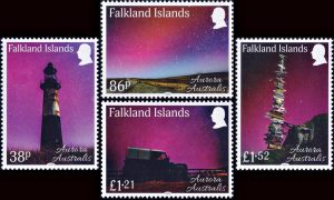 MALVINAS/STAMPS, 2025 - AURORA AUSTRALiS - 4 VALUES - MINT