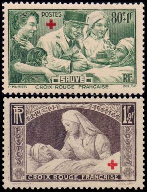 FRANCIA/SELLOS, 1940 - A BENEFICIO DE LOS HERIDOS - CRUZ ROJA - YV 459/460 - 2 VALORES - MINT