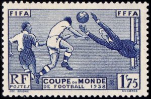 FRANCIA/SELLOS, 1938 - FUTBOL - CAMPEONATO MUNDIAL FRANCIA 1938 - YV 396 - 1 VALOR - NUEVO CON BISAGRA